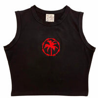 RED LOGO CROP TOP