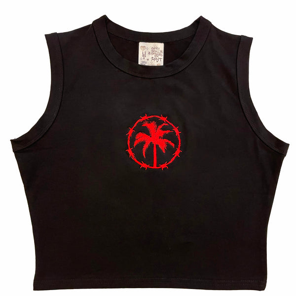 RED LOGO CROP TOP