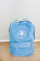 EMBROIDERED DENIM BACKPACK
