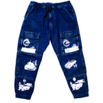 DENIM CARGO JOGGERS