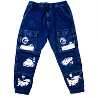 DENIM CARGO JOGGERS