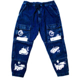 DENIM CARGO JOGGERS