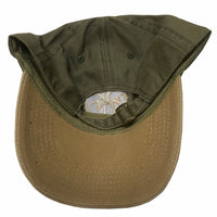 GREEN AND TAN EMBROIDERED HAT